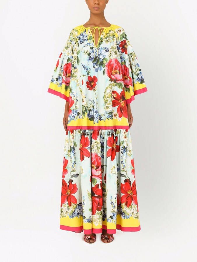 Dolce & Gabbana Popeline tuniek met print Blauw
