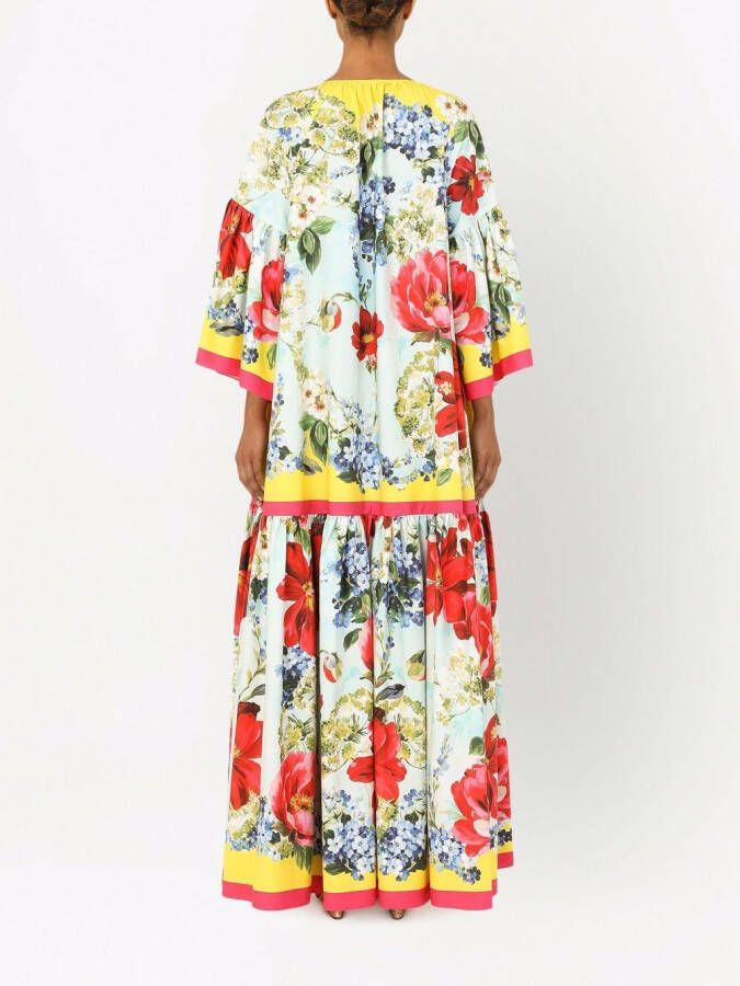 Dolce & Gabbana Popeline tuniek met print Blauw