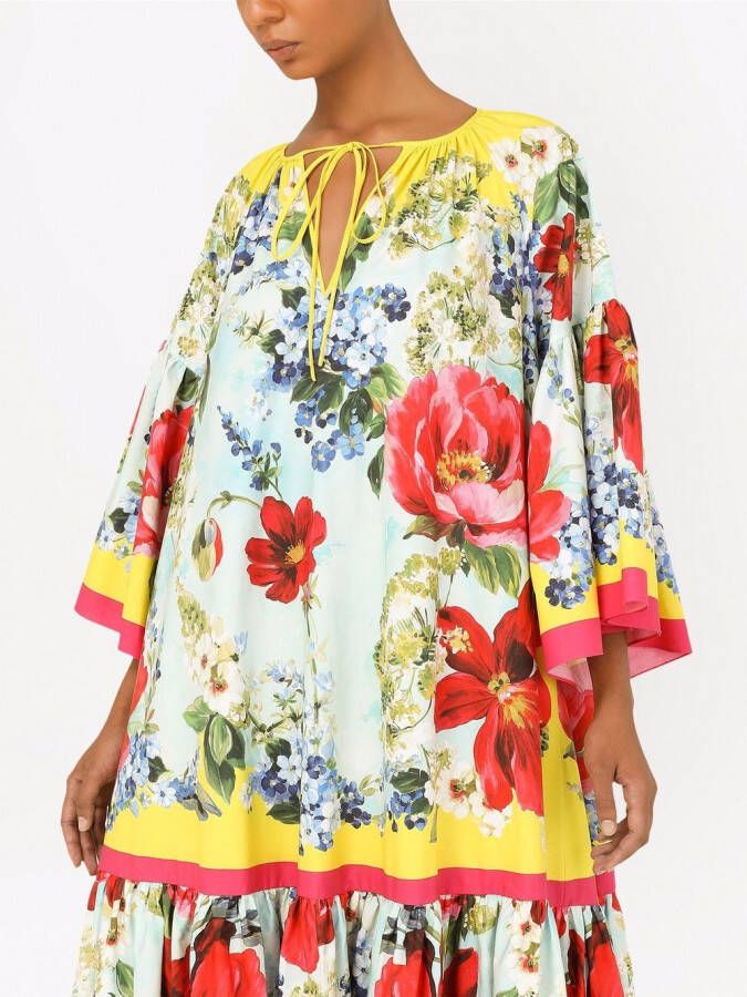 Dolce & Gabbana Popeline tuniek met print Blauw