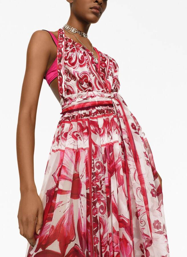 Dolce & Gabbana Maxi-jurk met halternek Rood