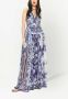 Dolce & Gabbana Chiffon maxi-jurk met Majolica-print Wit - Thumbnail 3