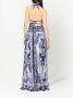 Dolce & Gabbana Chiffon maxi-jurk met Majolica-print Wit - Thumbnail 4