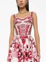 Dolce & Gabbana Maxi-jurk met Majolica-print Rood - Thumbnail 4
