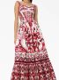 Dolce & Gabbana Maxi-jurk met Majolica-print Rood - Thumbnail 5