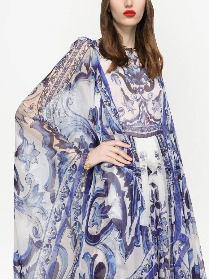 Dolce & Gabbana Maxi-jurk met print Blauw