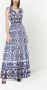 Dolce & Gabbana Popeline maxi-jurk met print Blauw - Thumbnail 3