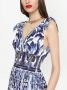 Dolce & Gabbana Popeline maxi-jurk met print Blauw - Thumbnail 5
