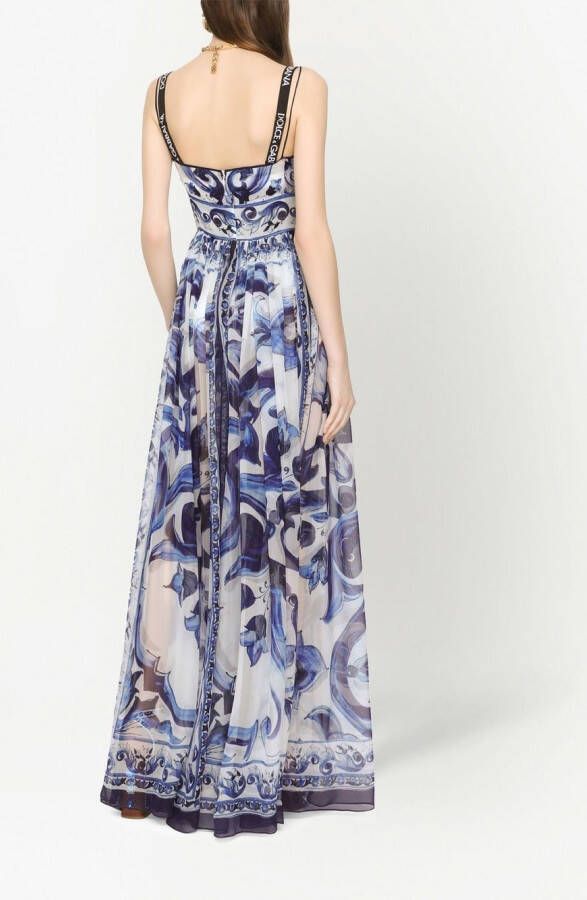 Dolce & Gabbana Zijden maxi-jurk Blauw