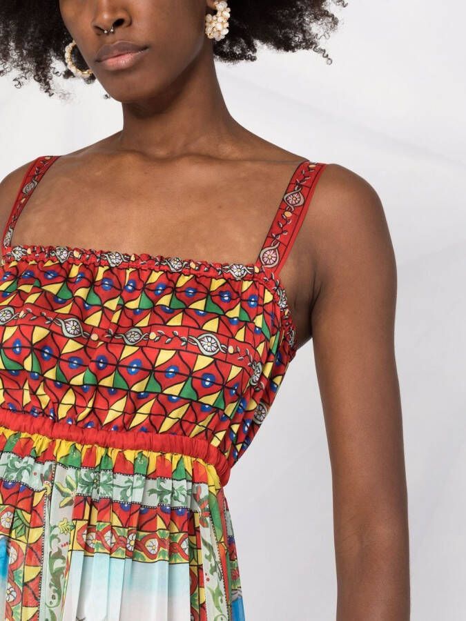 Dolce & Gabbana Maxi-jurk met print Groen