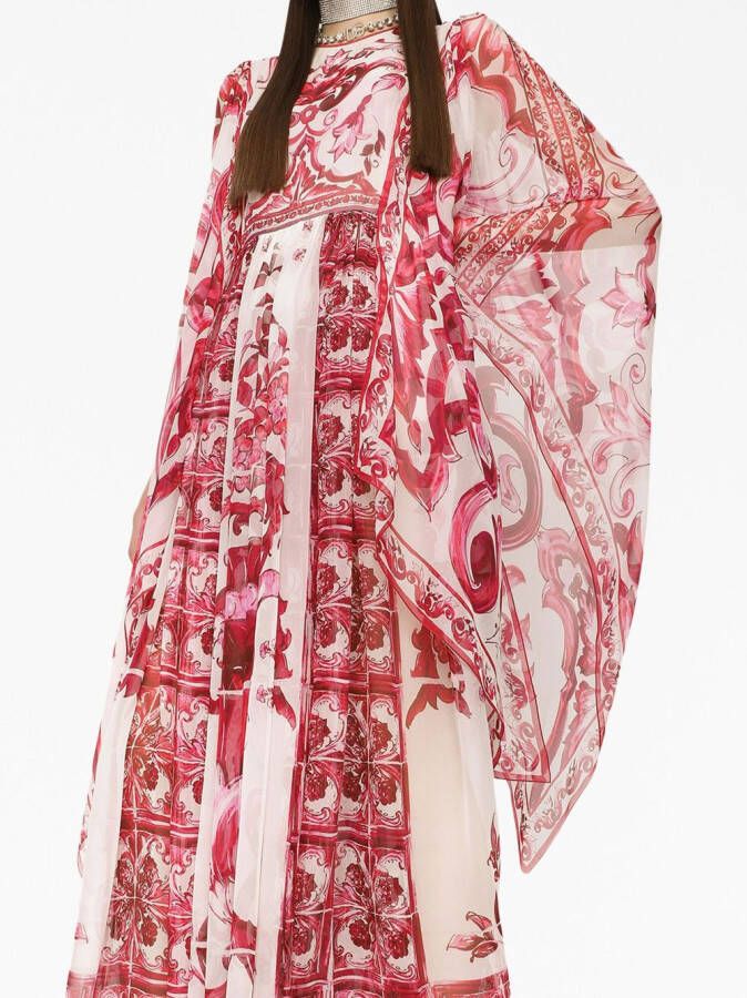 Dolce & Gabbana Maxi-jurk met print Rood