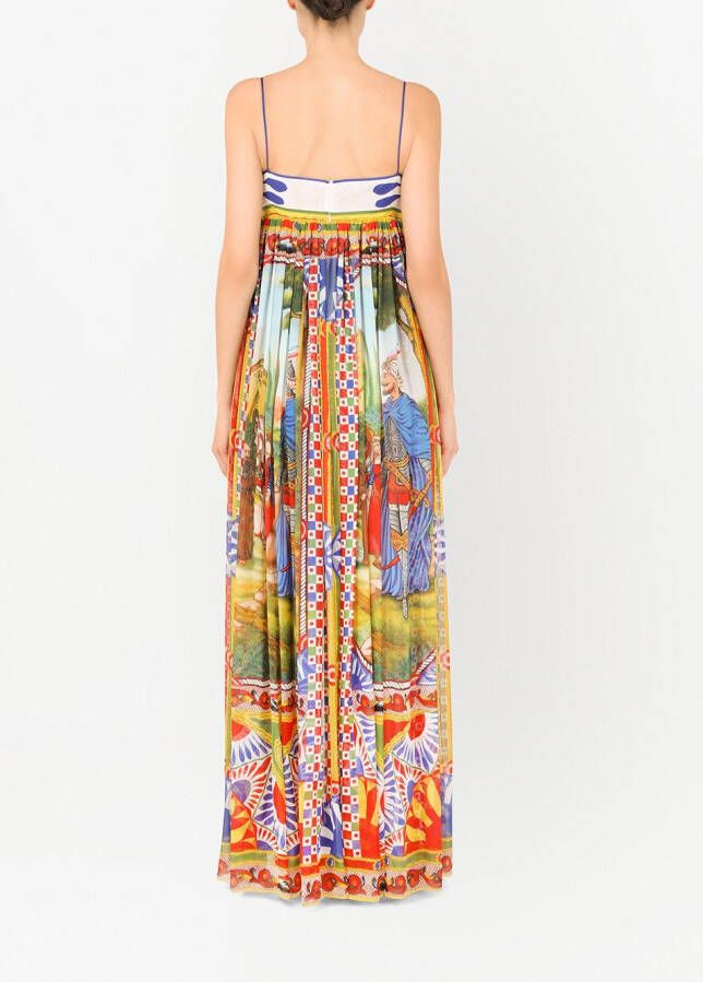 Dolce & Gabbana Chiffon maxi-jurk met print Rood