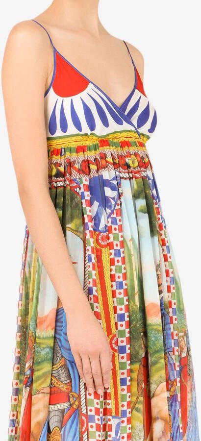 Dolce & Gabbana Chiffon maxi-jurk met print Rood
