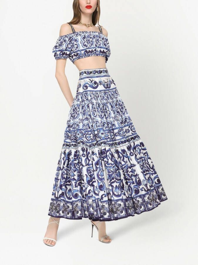 Dolce & Gabbana Plooirok met print Blauw