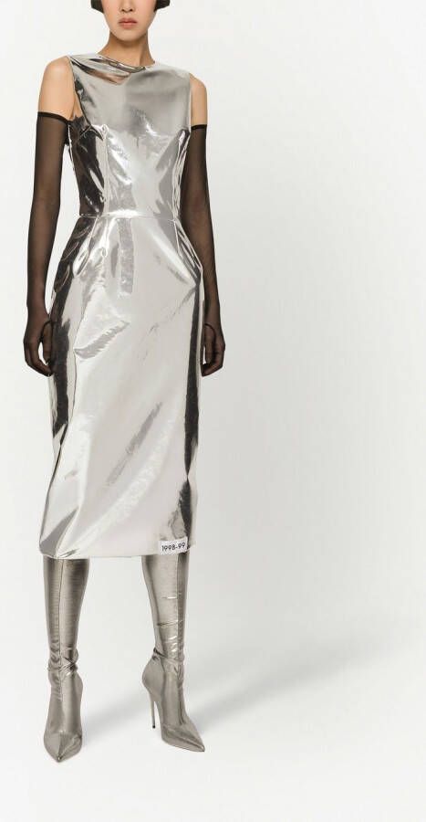 Dolce & Gabbana KIM DOLCE&GABBANA midi-jurk met afwerking Zilver
