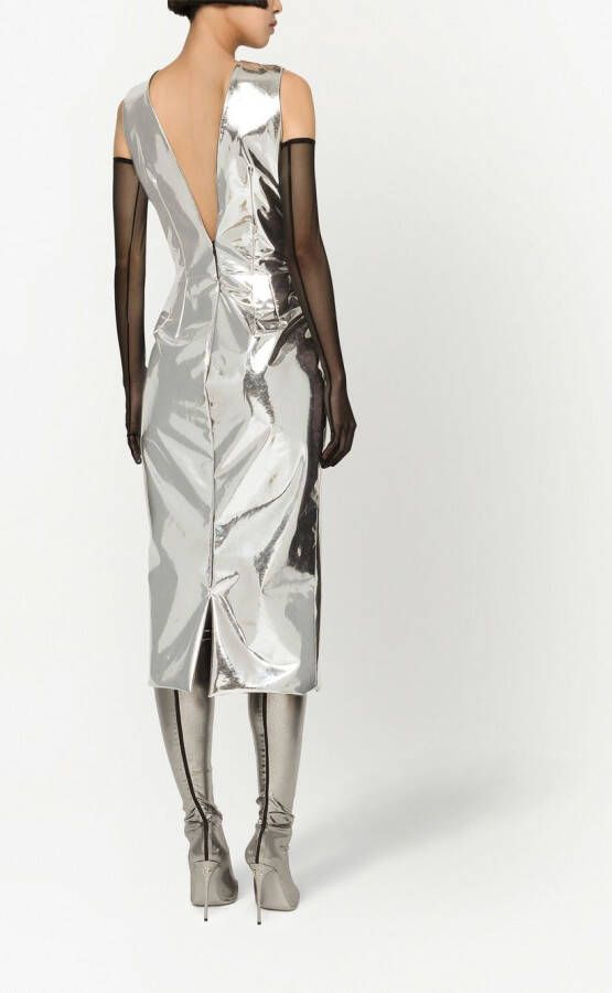 Dolce & Gabbana KIM DOLCE&GABBANA midi-jurk met afwerking Zilver