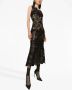 Dolce & Gabbana Midi-jurk met bloemenkant Zwart - Thumbnail 3