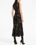 Dolce & Gabbana Midi-jurk met bloemenkant Zwart - Thumbnail 4