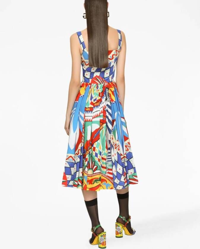 Dolce & Gabbana Midi-jurk met grafische print Blauw
