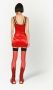Dolce & Gabbana Satijnen mini-jurk met kant Rood - Thumbnail 4