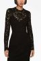 Dolce & Gabbana Midi-jurk met bloemenkant Zwart - Thumbnail 5