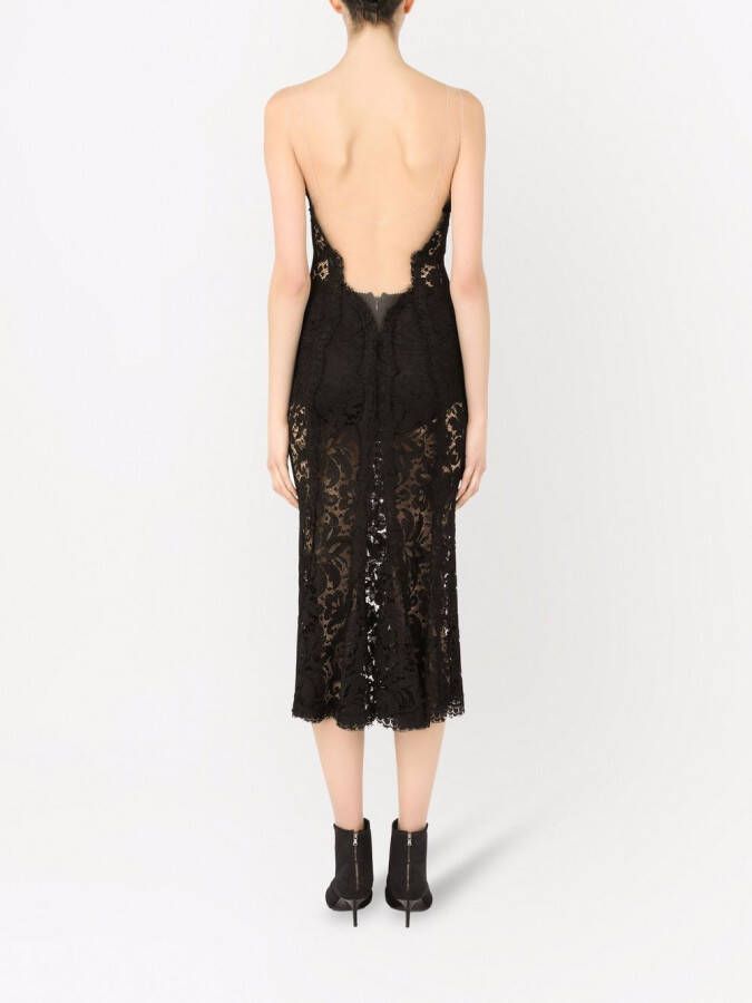 Dolce & Gabbana Strapless midi-jurk Zwart