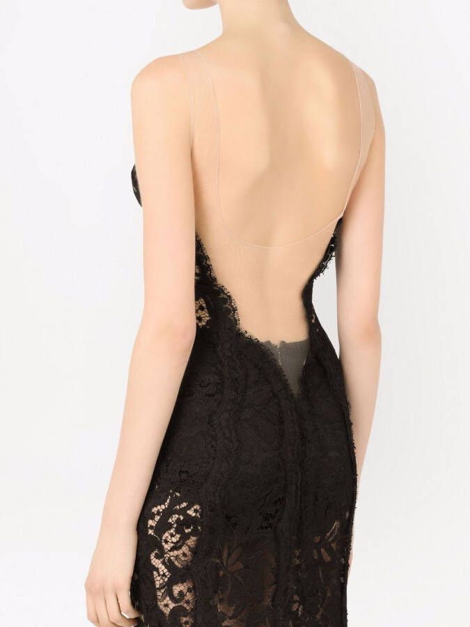 Dolce & Gabbana Strapless midi-jurk Zwart