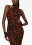 Dolce & Gabbana Midi-jurk met kersenprint Zwart - Thumbnail 5