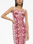 Dolce & Gabbana Midi-jurk met Majolica-print Rood - Thumbnail 3