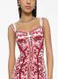 Dolce & Gabbana Midi-jurk met Majolica-print Rood - Thumbnail 4