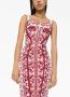 Dolce & Gabbana Midi-jurk met Majolica-print Rood - Thumbnail 5