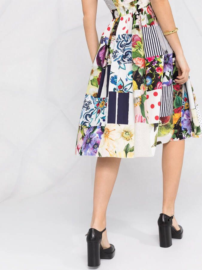 Dolce & Gabbana Midi-jurk met patchwork Wit