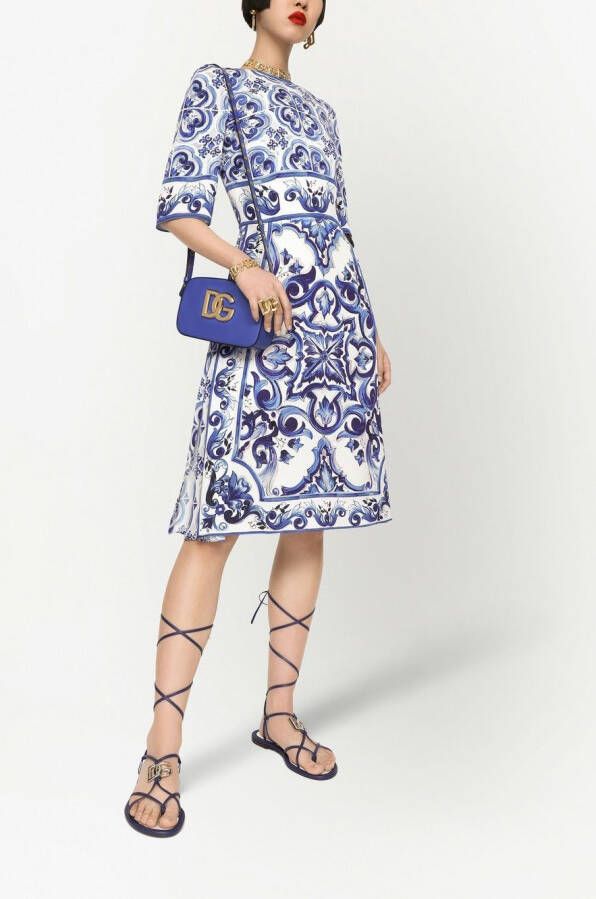 Dolce & Gabbana Midi-jurk met print Blauw