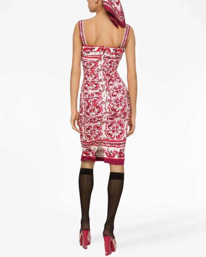 Dolce & Gabbana Midi-jurk met print Rood
