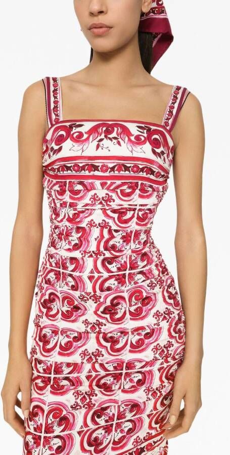 Dolce & Gabbana Midi-jurk met print Rood