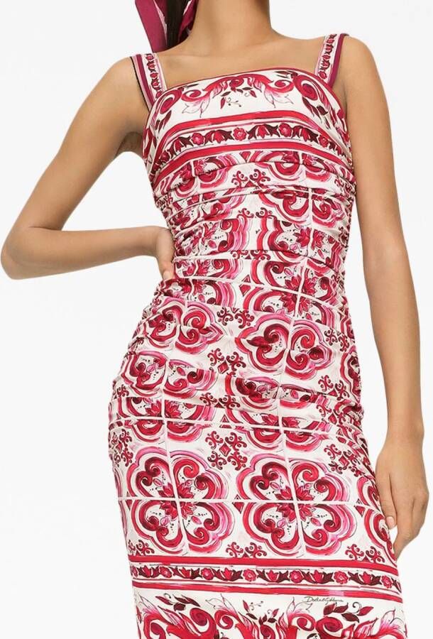 Dolce & Gabbana Midi-jurk met print Rood