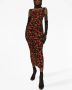 Dolce & Gabbana Midi-jurk met print Zwart - Thumbnail 2