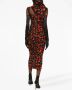 Dolce & Gabbana Midi-jurk met print Zwart - Thumbnail 3