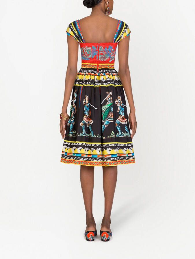 Dolce & Gabbana Midi-jurk met print Zwart