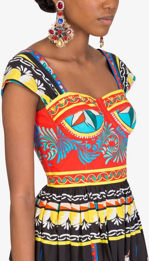 Dolce & Gabbana Midi-jurk met print Zwart
