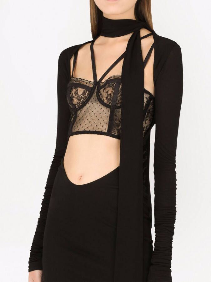 Dolce & Gabbana Midi-jurk met strik Zwart
