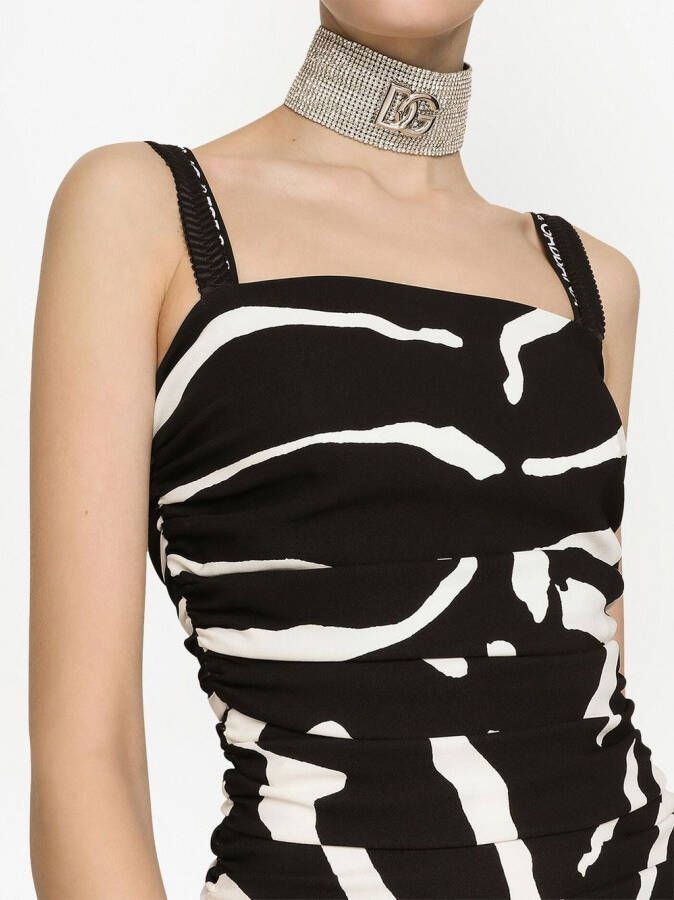 Dolce & Gabbana Midi-jurk met zebraprint Zwart