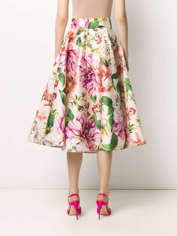 Dolce & Gabbana Midi-rok met bloemenprint Roze