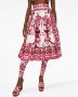 Dolce & Gabbana Midi-rok met Majolica-print Rood - Thumbnail 4