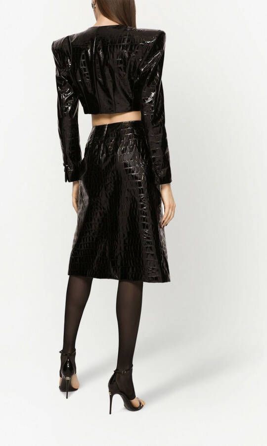 Dolce & Gabbana Midi-rok met print Zwart