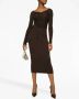 Dolce & Gabbana Midi-wikkeljurk Bruin - Thumbnail 2