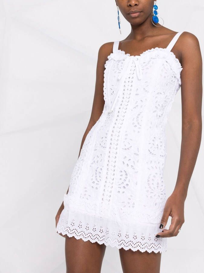 Dolce & Gabbana Mini-jurk met bloemenkant Wit