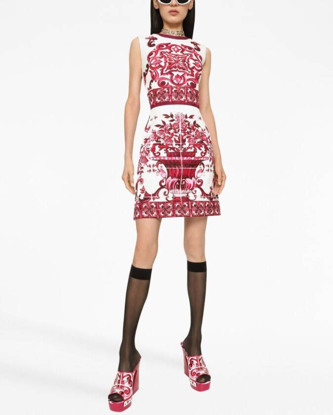 Dolce & Gabbana Mini-jurk met brokaat Wit