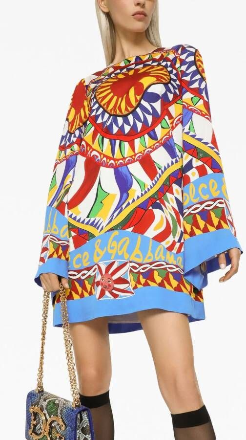 Dolce & Gabbana Mini-jurk met grafische print Rood