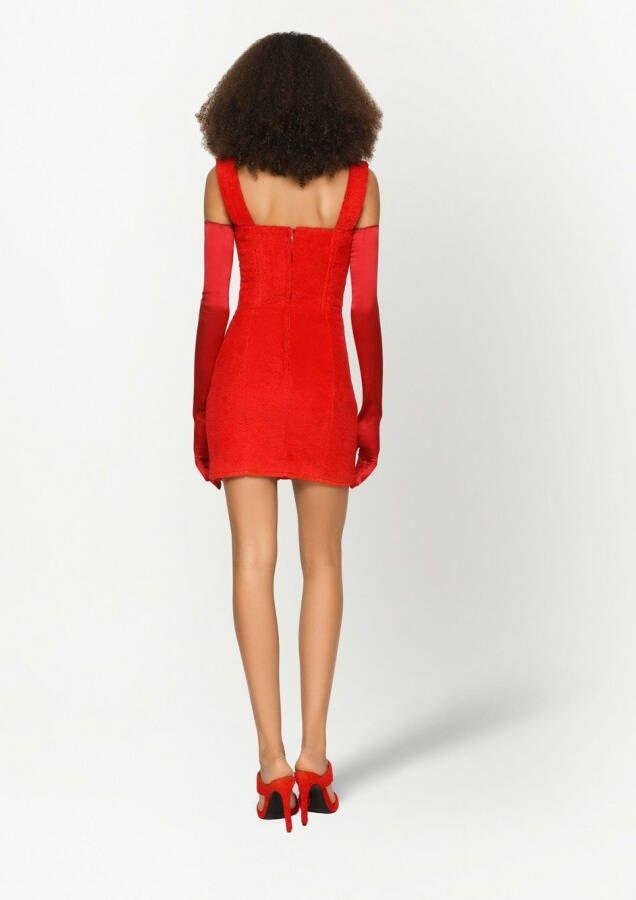 Dolce & Gabbana KIM mini-jurk van badstof Rood