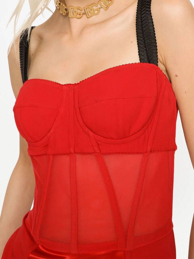 Dolce & Gabbana Mini-jurk met korset Rood
